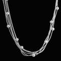 Lucky Silver - Silver Designer 5 String Ball Necklace - LOCAL STOCK - LSN503