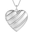 Lucky Silver - Silver Designer Heart Rope Locket Necklace - LOCAL STOCK - LSN731