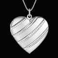 Lucky Silver - Silver Designer Heart Rope Locket Necklace - LOCAL STOCK - LSN731