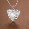 Lucky Silver - Silver Designer Locket Heart Leaf Necklace - LOCAL STOCK - LSN735