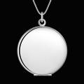 Lucky Silver - Silver Designer Smooth Round Locket Necklace - PUT A PHOTO INSIDE - LOCAL STOCK - ...
