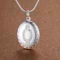 Lucky Silver - Silver Designer Oval Locket Necklace - LOCAL STOCK - LSN741
