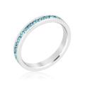 Lucky Silver - Silver Designer Stylish Stackable Crystal Aquamarine Ring -LOCAL STOCK - LSR-V32