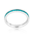 Lucky Silver - Silver Designer Stylish Stackables with Turquoise Crystal Ring - LOCAL STOCK - LSR...