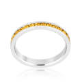 Lucky Silver - Silver Designer Stylish Stackable Yellow Crystal Ring - LOCAL STOCK - LSR-V61
