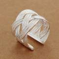Lucky Silver - Silver Designer Open Weave Adjustable Ring - LOCAL STOCK - LSR235