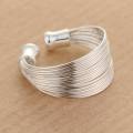 Lucky Silver - Silver Designer Wire Open Cuff Ring - Adjustable - LOCAL STOCK - LSR267