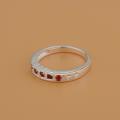 Lucky Silver - Silver Designer Ruby Red 5 Stone Ring - LOCAL STOCK - LSR474
