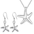 Lucky Silver - Silver Designer Star Fish Necklace and Earring Set - LOCAL STOCK - LST208