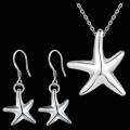 Lucky Silver - Silver Designer Star Fish Necklace and Earring Set - LOCAL STOCK - LST208