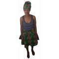 African Print Ankara Wrap Skirt - Green