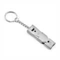 Double Pipe High Decibel Stainless Steel Outdoor Emergency Survival Whistle Keychain
