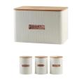 Bread Bin & Canister Set - 4pc Bamboo