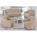 Sofa Covers - Stretch - 2+2+1+1 / Light Brown / Frilled