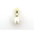 14K gold South Sea pearl and diamond enhancer/pendant.