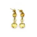 18K gold citrine and diamond earrings by Kiara.
