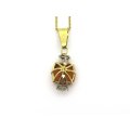 18K gold citrine and diamond pendant by Browns.