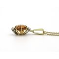 18K gold citrine and diamond pendant by Browns.