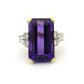 18K gold amethyst and CZ ring by AKAPO.