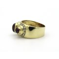 18K gold Rhodolite garnet and diamond ring by Orpheo.