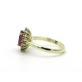 14K gold Pink Tourmaline and diamond ring.
