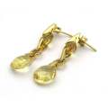 18K gold citrine and diamond earrings by Kiara.