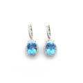 18K gold blue topaz and diamond drop earrings by Browns.