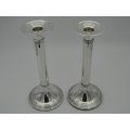 Pair of South African sterling silver candlesticks, made in 1994.