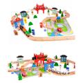Wooden Train Set - Busy Town - 80 Piece