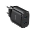 Yesido YC56 20W Dual Port Fast Charger with USB-C to USB-C Cable - Black