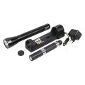 METAL D RECHARGEABLE TORCH 12/24/220V BLACK FROM ANSMANN GERMANY