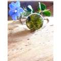 Peridot and Silver Leaf Resin Jewellery