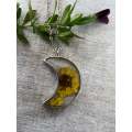 Fynbos and Leaf Moon Shape Resin Jewellery