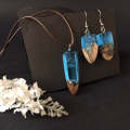 Snowy Mountain Resin Earrings and Necklace
