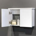 Denver Furniture | Bathroom Mirror Cabinet - Double Door Medicine Cabinet | White