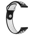 Superfly 20mm Silicone Double Button Watch Strap - Black & White