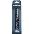 Superfly 20mm Silicone Double Button Watch Strap - Black & White