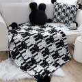 Rabbit Knitted Throw Blanket with Balls