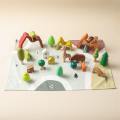 Montessori Wooden Forest Animal Scene with Map
