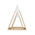 Triangular Wooden Mountain House Storage Rack | White