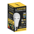 ELECSTOR B22 7W RECHARGEABLE GLOBES - COOL WHITE - Each