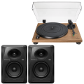 Audio-Technica AT-LPW40WN Turntable + Pioneer DJ VM-70 Active Monitor Speaker Package