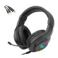 REDRAGON Over-Ear HYLAS Aux (Mic & Headset)|USB (Power Only) RGB Gaming Headset  Black
