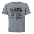 Accountant Hourly Rate - Adults - T-Shirt