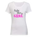 Fight Like A Girl - Cancer Ribbon - Ladies - T-Shirt