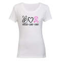 Peace. Love. Cancer Cure - Ladies - T-Shirt