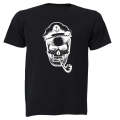 Pipe Skull Captain - Halloween - Adults - T-Shirt
