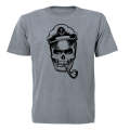 Pipe Skull Captain - Halloween - Adults - T-Shirt