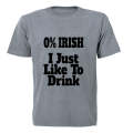 0% Irish - St. Patricks - Adults - T-Shirt
