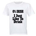 0% Irish - St. Patricks - Adults - T-Shirt